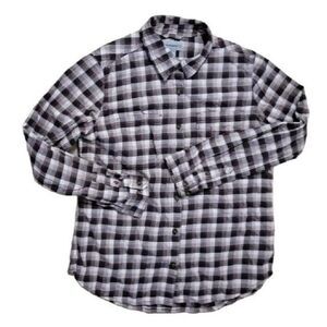 Carhartt Womens Shirt Size Large Rugged Flex Hamilton White Brown